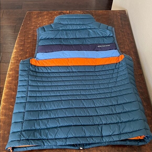 COTOPAXI Fuego Down Vest Blue Orange Indigo Stripes Women's Size Large - Picture 11 of 13